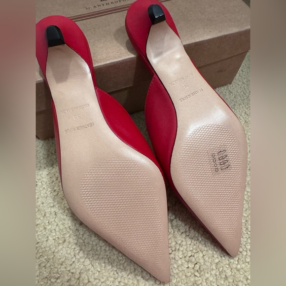 ❌SOLD❌NEW♥️MAEVE by Anthropologie Heart Mule Heels EU 38/US 7-7.5 Red - Picture 7 of 9
